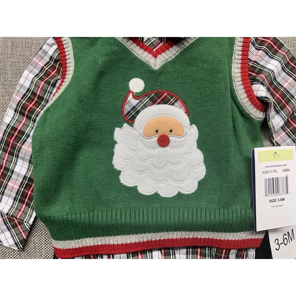NEW BNWT Bonnie Jean/Matt's Scooter Boys‎ Outfit Clothes Santa Xmas Size 3M-6M